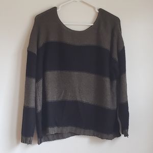 Black & Green Striped Knit Sweater.